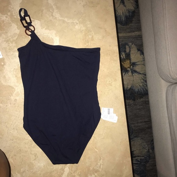 NWT Eres Diagramme one-shoulder swimsuit navy - Picture 4 of 6